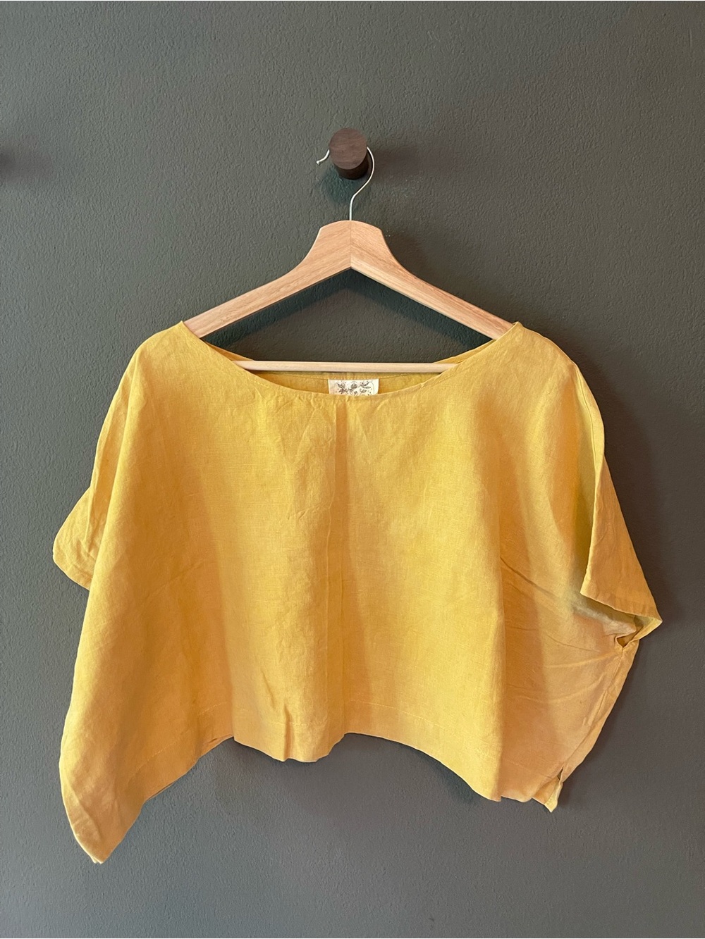 Relaxed Boxy Crop Top in Yellow